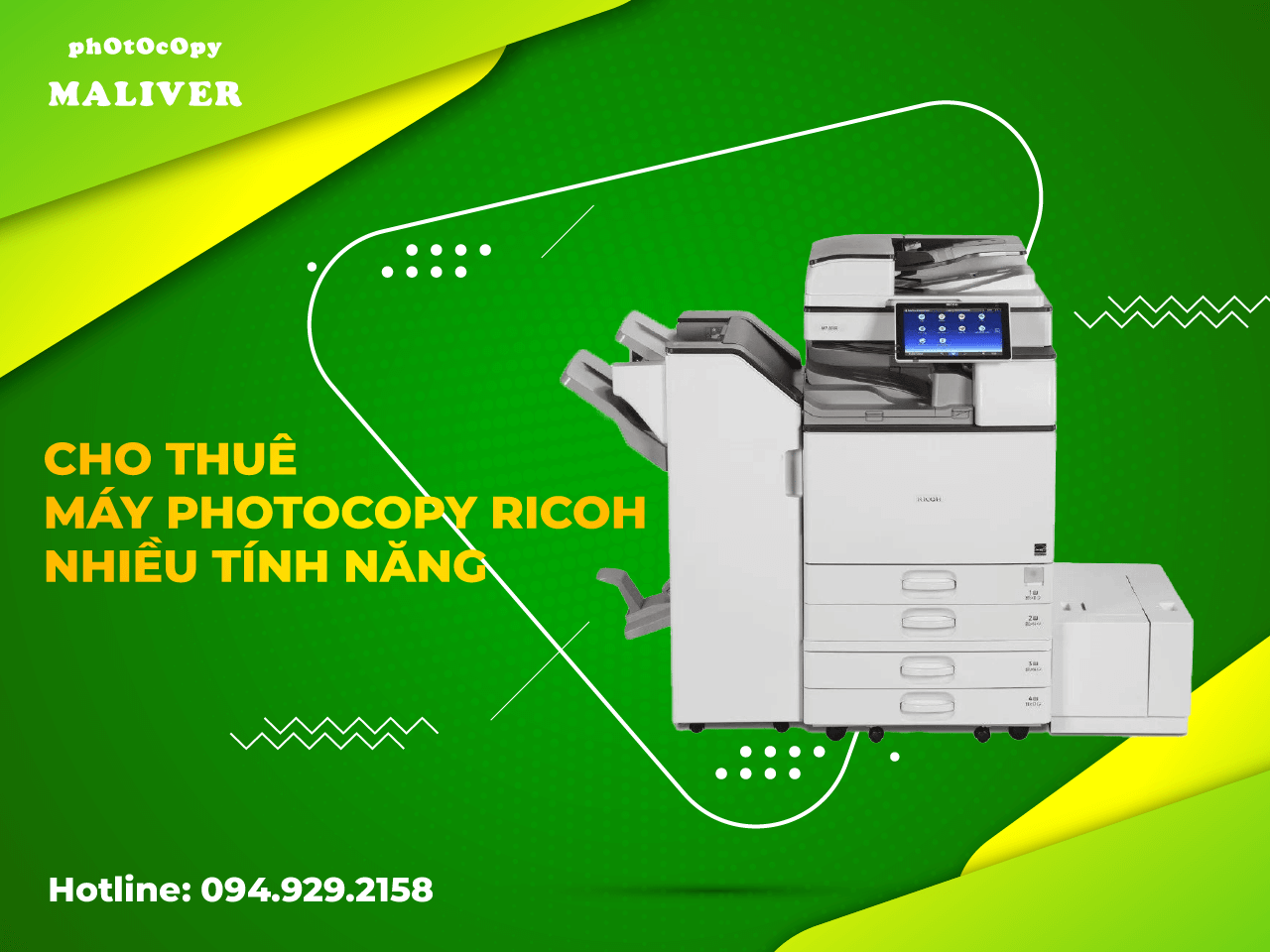 Cho thuê máy photocopy Ricoh nhiều tính năng