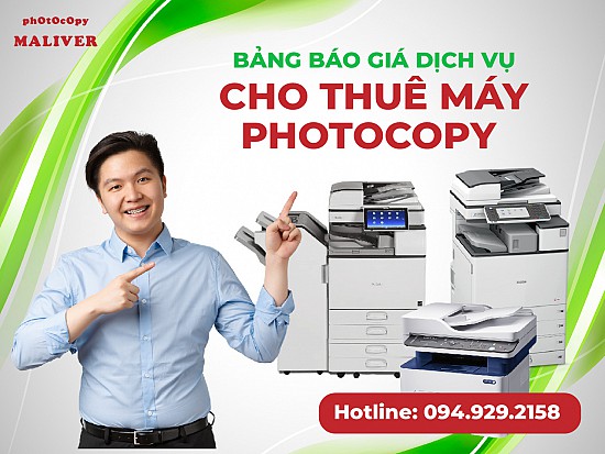Bảng báo giá dịch vụ cho thuê máy photocopy